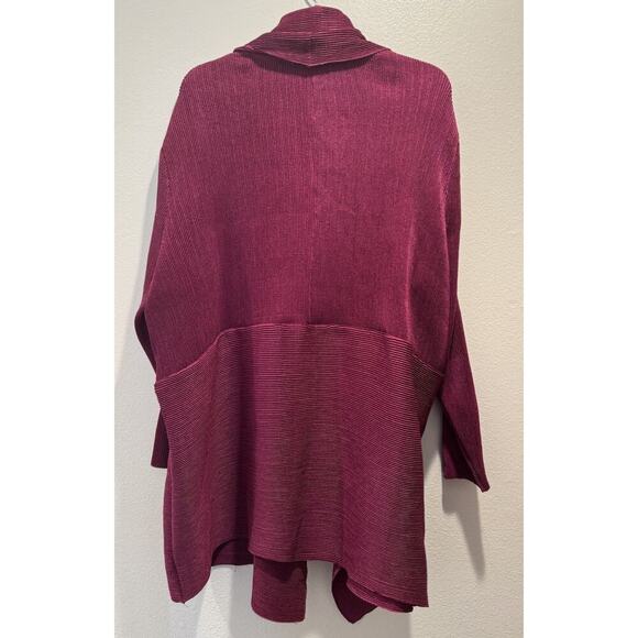Catherine’s Size 3X 26 28 Textured Purple Pink Wrap Top Lightweight Cardigan - Picture 2 of 9